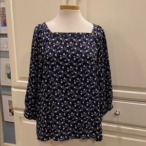 LOFT - Floral Square Neck Top